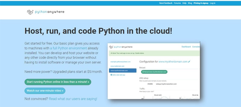 pythonanywhere site