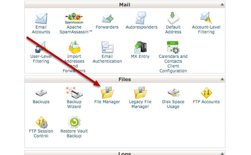 search for the directory in cpanel