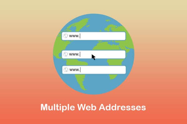 multiple web addresses in parked domain